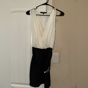 Foreign Exchange Asymmetrical Black and White Dress